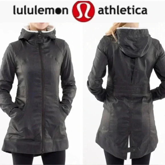 Lululemon Apres Run Anorak Deep Camo Herringbone Jacket Sz M - Picture 1 of 6